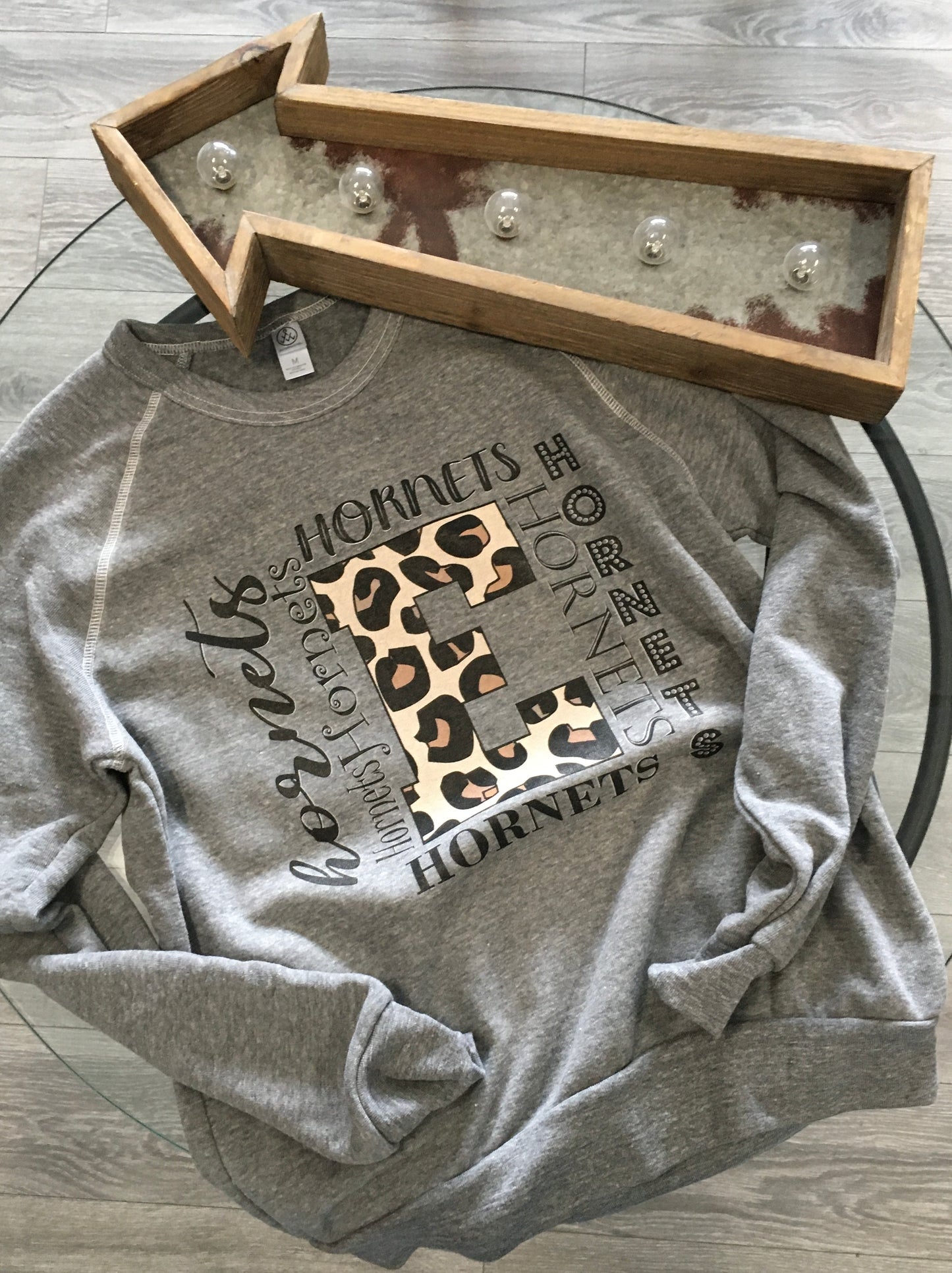 EMMAUS "E" Hornets Leopard Crewneck