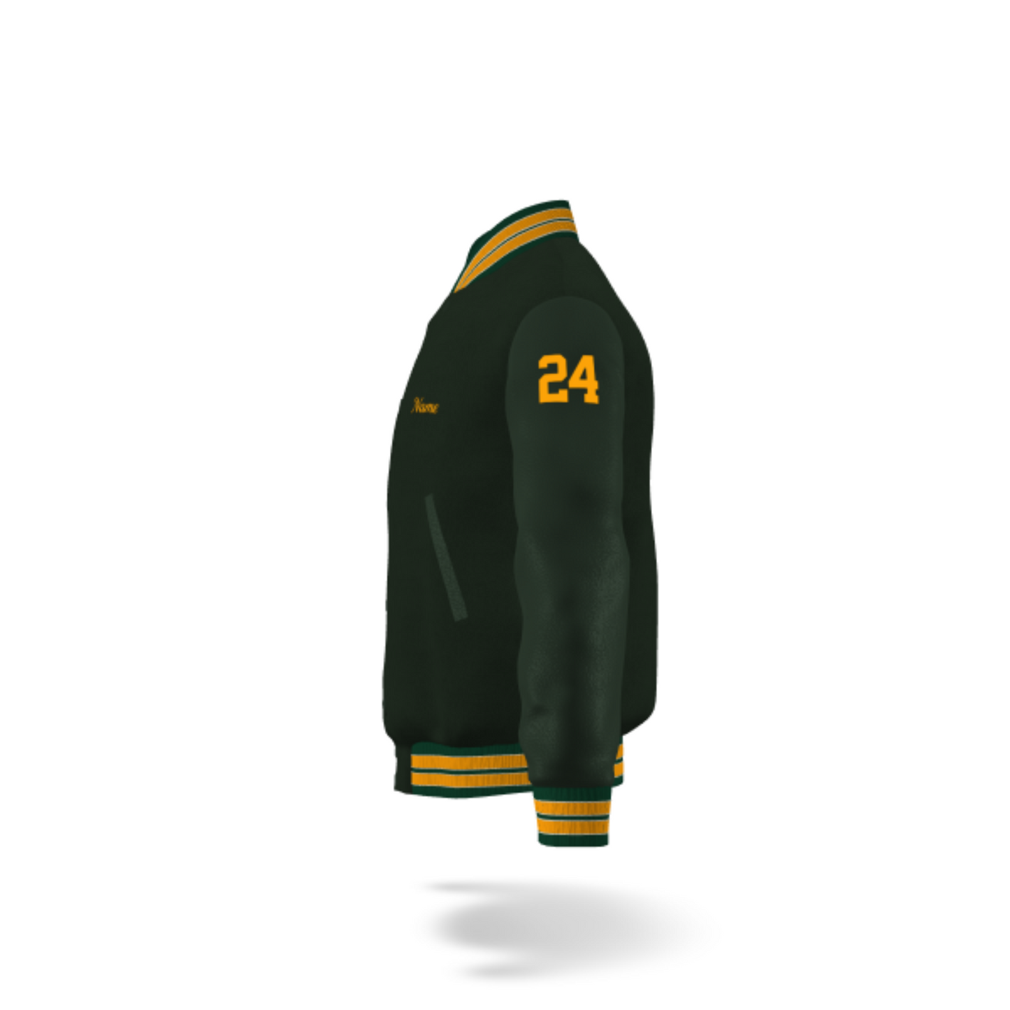 Emmaus Boy's Green Varsity Jacket with Green Leather Sleeves