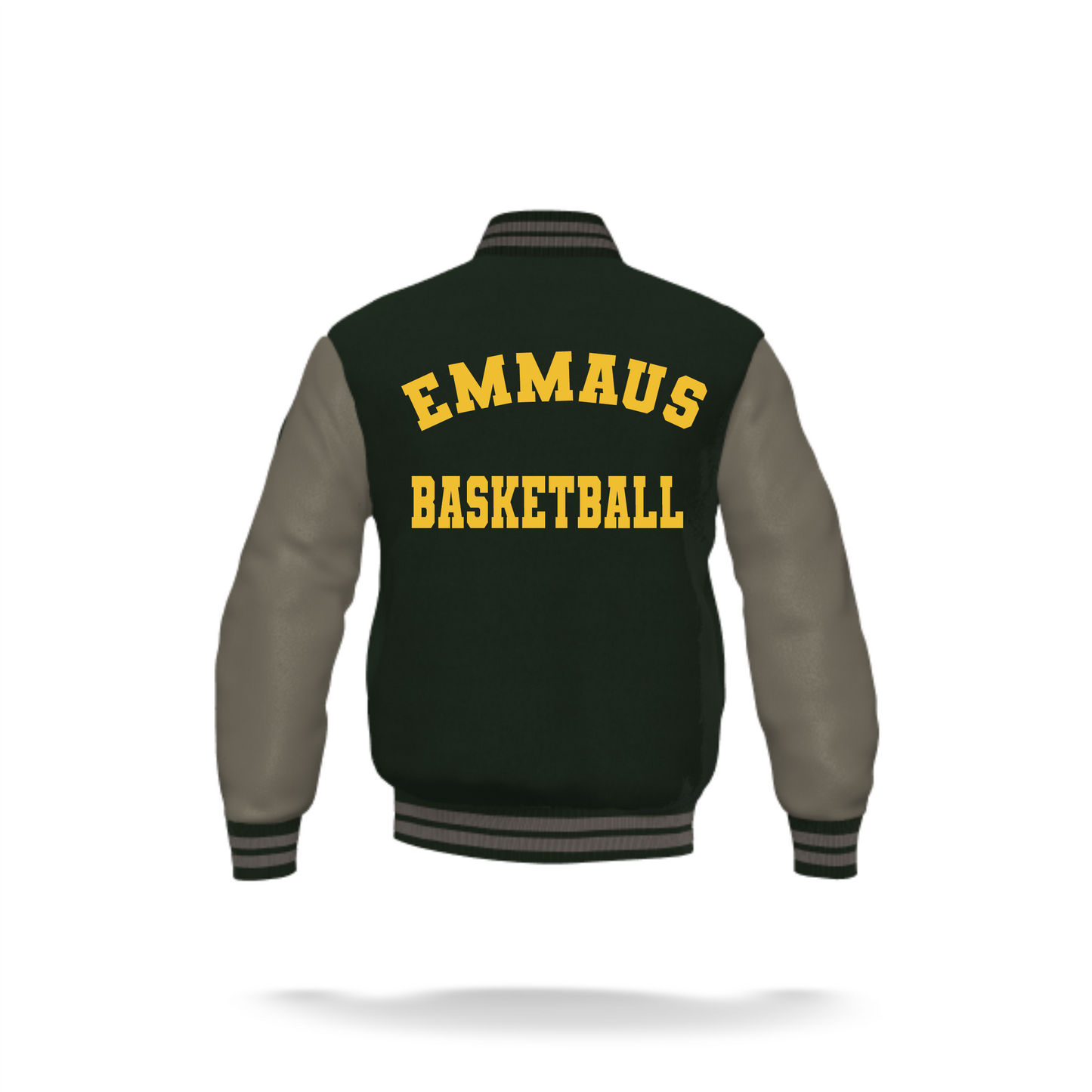 Emmaus Boys Varsity Jacket Grey Leather Sleeves