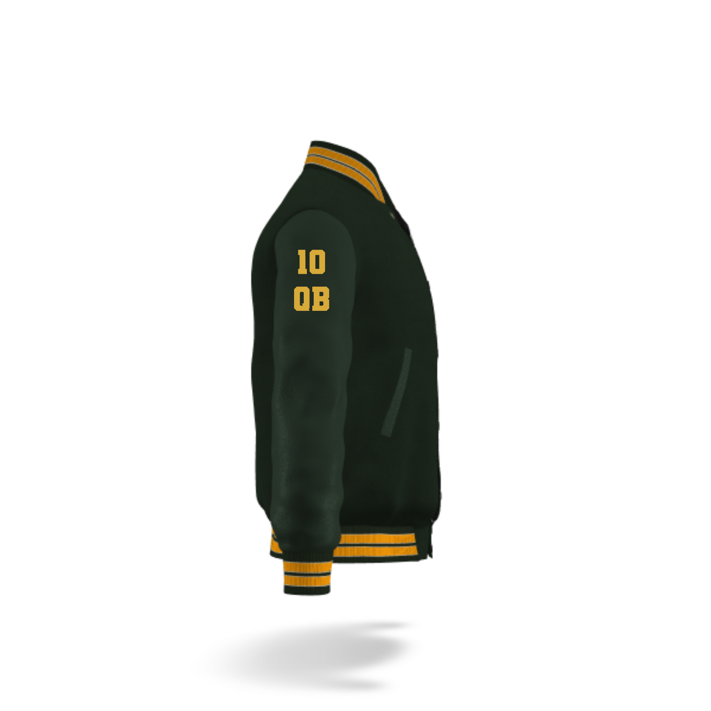 Emmaus Boy's Green Varsity Jacket with Green Leather Sleeves